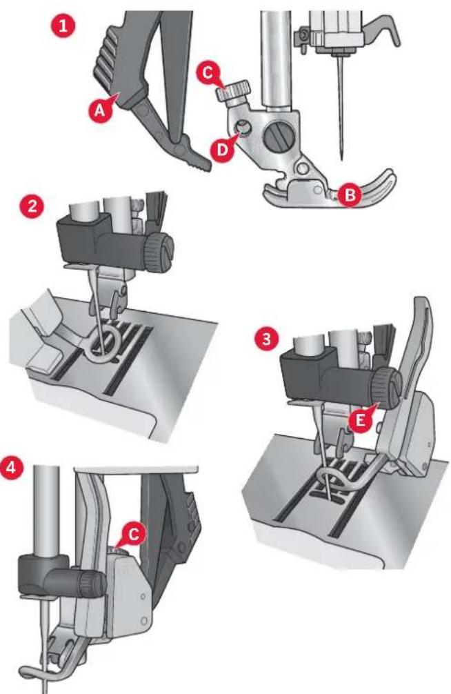 PFAFF Creative 4.5 - Poser le pied dynamique à ressort 6D - 1