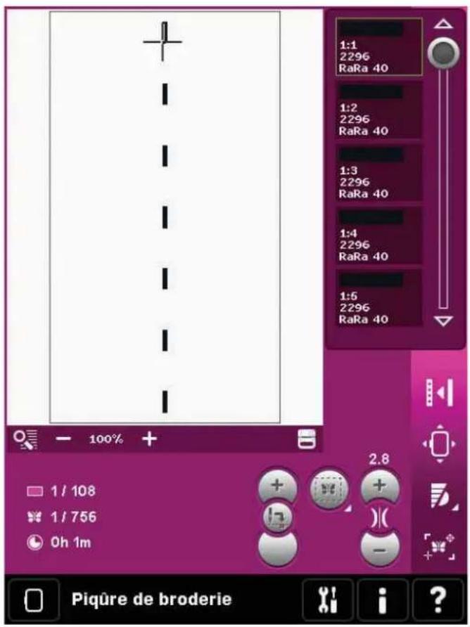PFAFF Creative 4.5 - Fonction Shape Creator™ de base, exemple 2 - formes alignées pour un emplacement parfait des boutonnières - 4