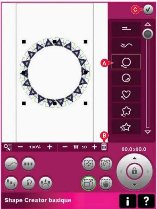 PFAFF Creative 4.5 - La fonction Shape Creator™ de base, exemple 1 - créer un motif à partir de mini motifs intégrés - 2
