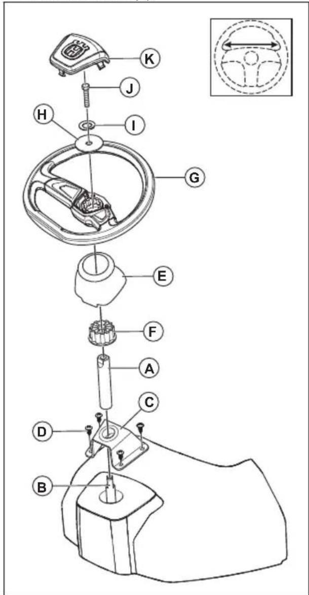 HUSQVARNA TS 138L - Pour installer le volant - 1