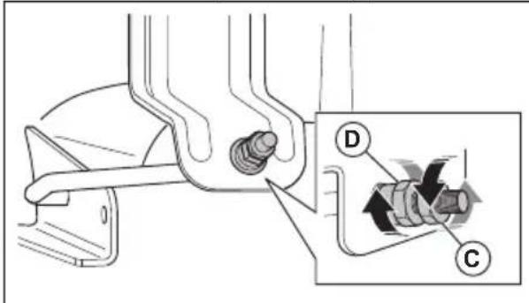 HUSQVARNA TS 138L - To adjust the parallelism of the cutting deck - 7