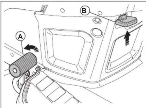 HUSQVARNA TS 138L - To engage and disengage the parking brake - 1