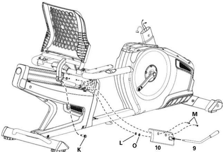 Nautilus R628 - Installez la poignée d'inclinaison du siège et connectez l'amortisseur au dossier - 1