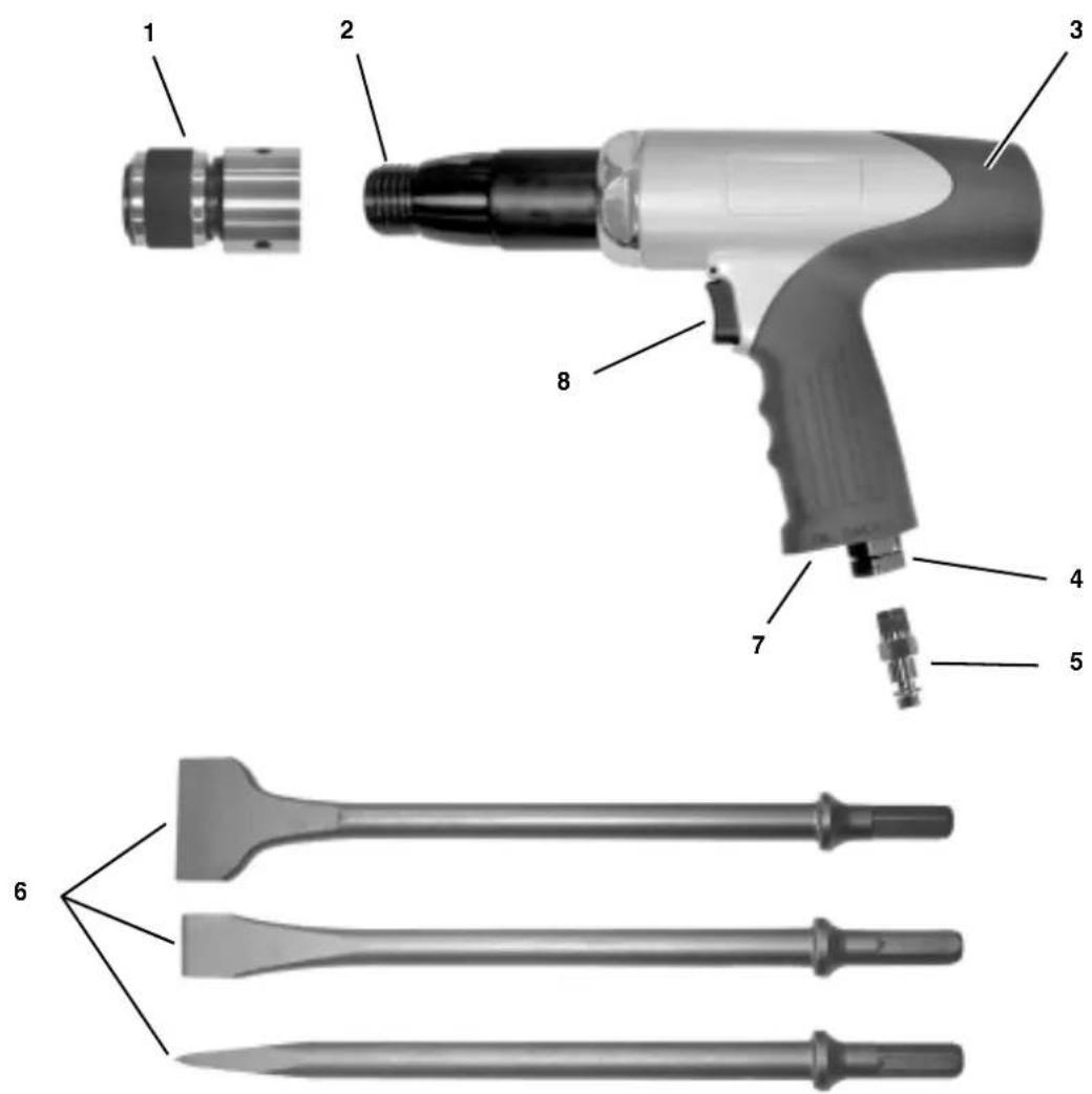 METABO MHS 5000 SET - Overzicht van het apparaat - Leveringsomvang - 1