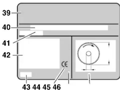 METABO KS 305 Plus - Informations sur la plaque signalétique : - 1