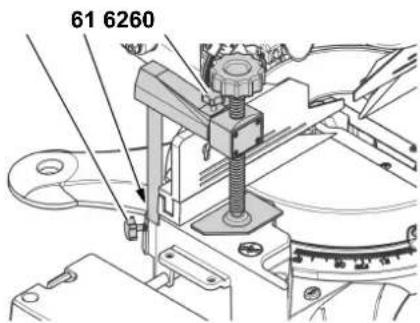 METABO KS 305 Plus - Montaža priprave za vpenjanje obdelovancev - 1