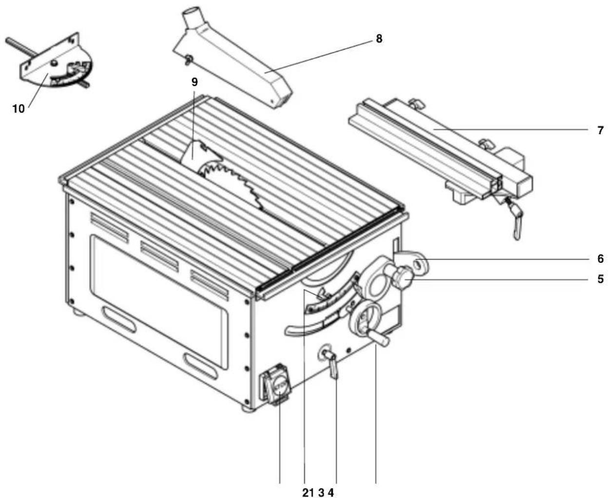 METABO PK 200 - Descripción de la sierra - 1