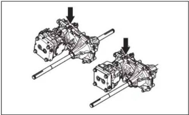 HUSQVARNA P 524EFI - Preverjanje nivoja olja menjalnika - 1