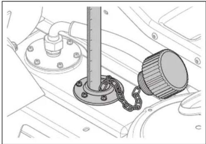 HUSQVARNA P 524EFI - So prüfen Sie den Ölstand im Hydrauliksystem - 1