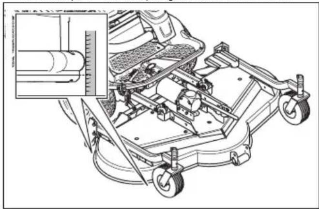 HUSQVARNA P 535HX - Controleren of het maaidek correct is uittgelijnd - 1
