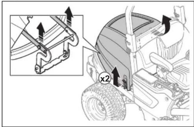 HUSQVARNA P 535HX - De motorkap openen en verwijderen - 1