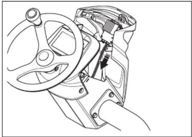 HUSQVARNA P 535HX - So entfernen und montieren Sie die vordere Abdeckung der Lenksäule - 2