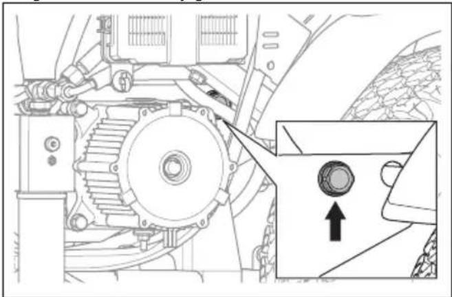 HUSQVARNA P 535HX - Het oliepeil in het hydraulische systeem controlleren - 1