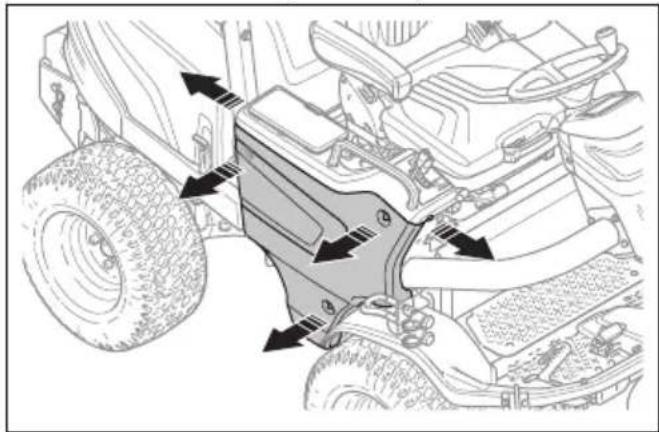 HUSQVARNA P 535HX - Retrait du capot côté droit - 1