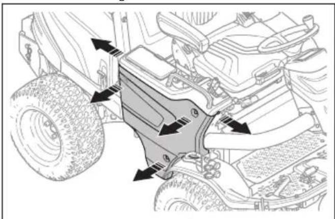 HUSQVARNA P 535HX - So entfernen Sie die rechte Seitenabdeckung - 1