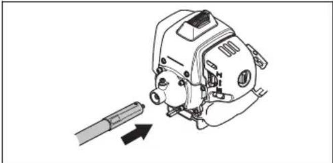 HUSQVARNA 543 RBX - Montar o eixo motriz flexivel - 2