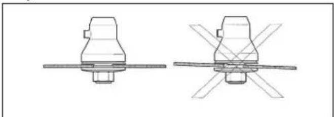 HUSQVARNA 543 RBX - Het grasmaaiblad en de bladbeschemkap/ combibeschemkap bevestigen - 3