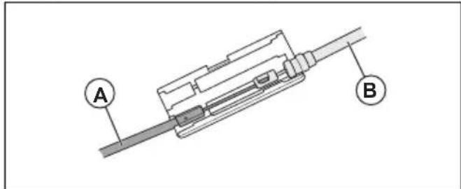 HUSQVARNA 543 RBX - Conexión del cable del acelerador y los cables del interruptor de parada - 1