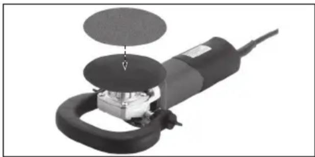 METABO PE 1520 RT - Mise en place du plateau d'appui et de la feuille abrasive - 1