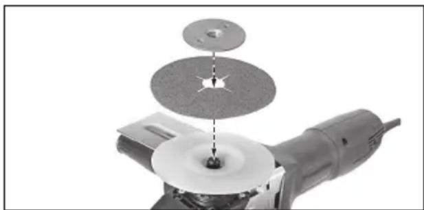 METABO PE 12175 - Disposión de la placá de apoyo y de la hoja abrasiva - 1