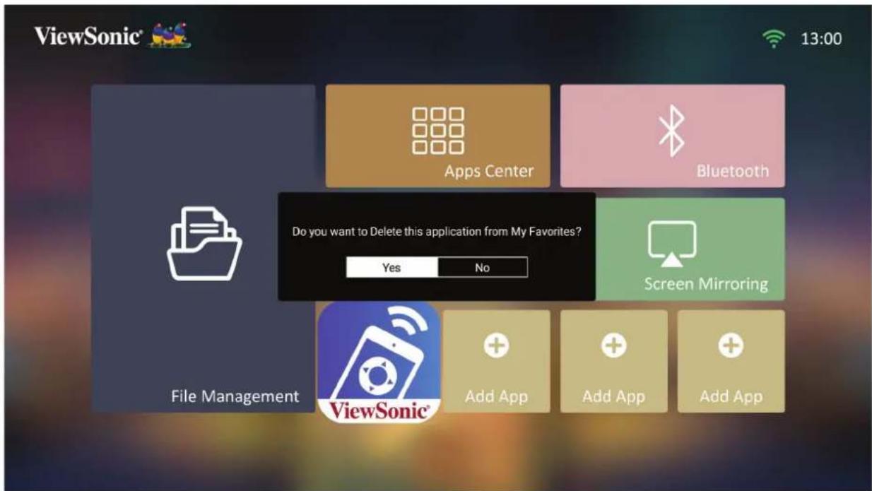 VIEWSONIC M2e - Supprimer des applications depuis Home Screen (Écran d'accueil) - 1