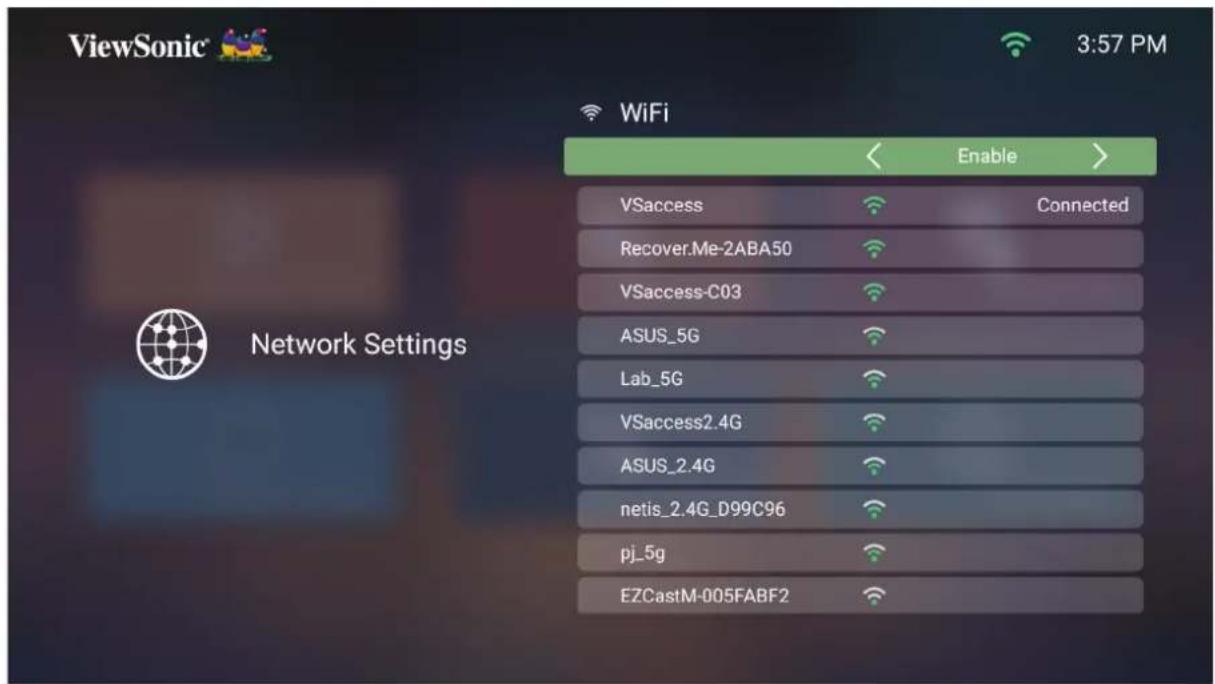 VIEWSONIC M2e - Network Settings (Paramètres de réseau) - 1