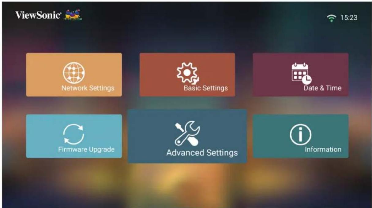 VIEWSONIC M2e - Advanced Settings (Paramètres avances) - 1