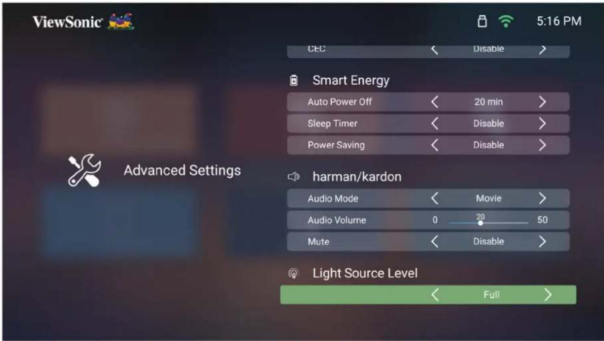 VIEWSONIC M2e - Advanced Settings (Paramètres avances) - 3