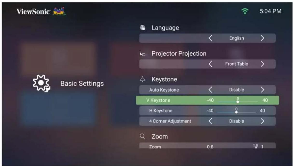 VIEWSONIC M2e - Basic settings (Paramétres de base) - 2