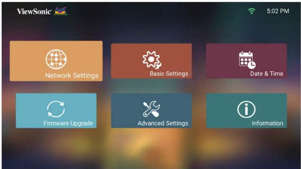VIEWSONIC M2e - Network Settings (Paramètres de réseau) - 1
