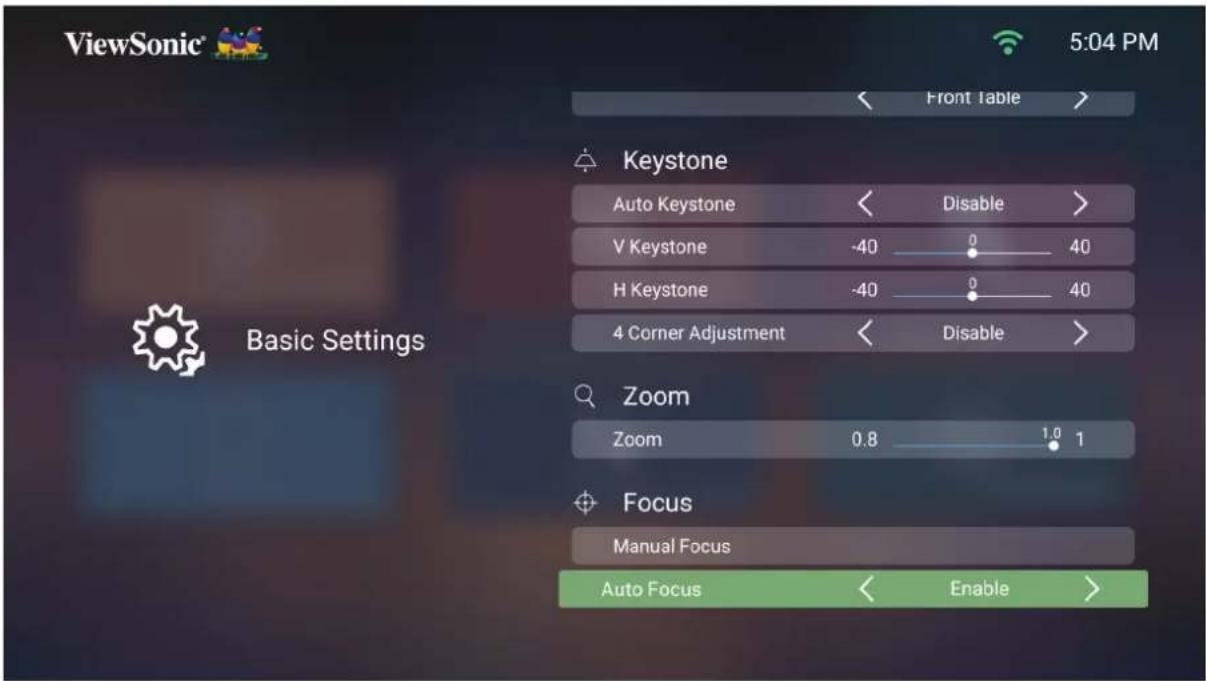 VIEWSONIC M2e - Basic settings (Paramétres de base) - 3
