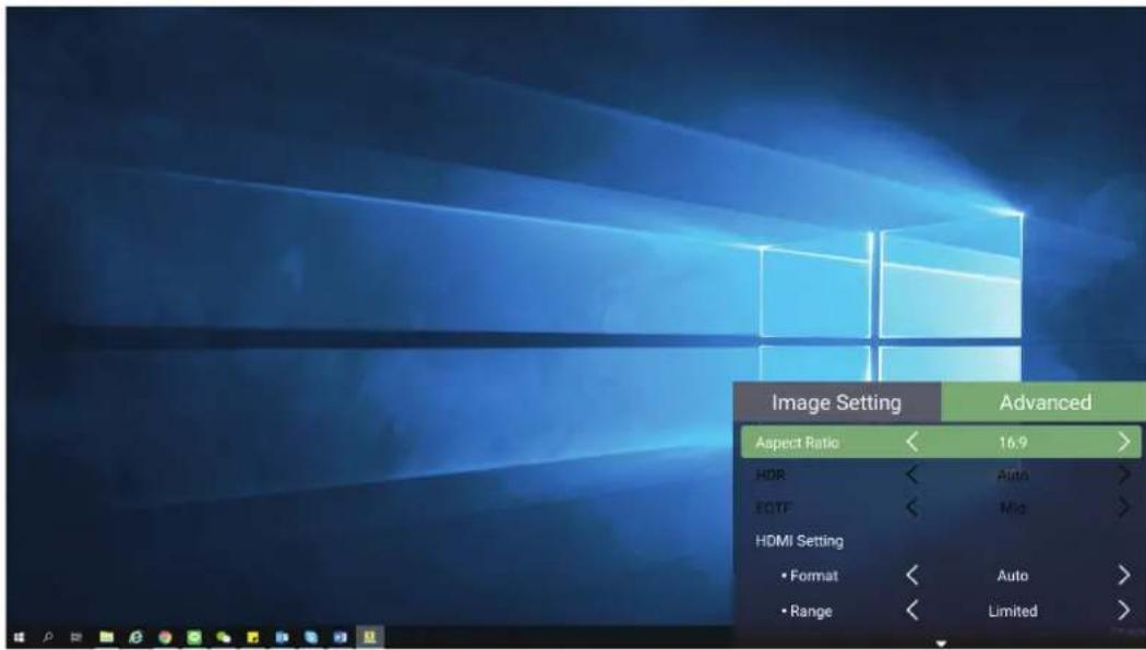 VIEWSONIC M2e - Menu Advanced Setting (Paramètres avancé) - 3