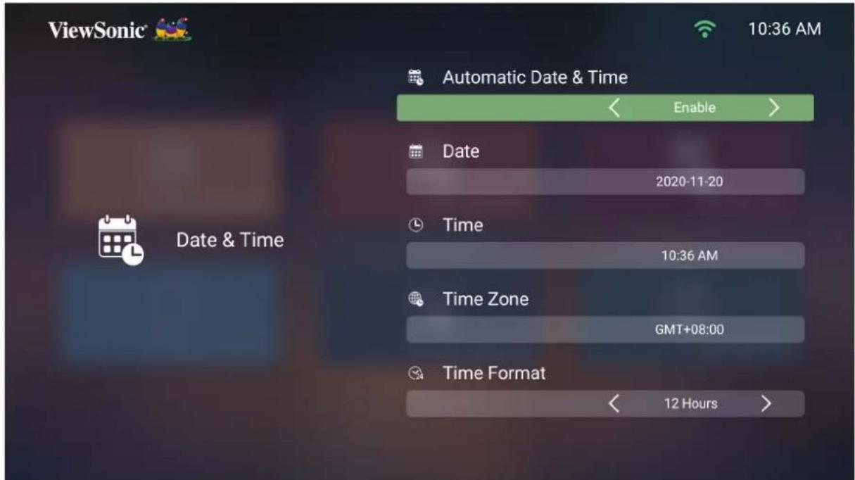 VIEWSONIC M2e - Date & Time (Date et heures) - 2