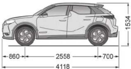DS 3 Crossback (2020) - Dimensions (en mm) - 1