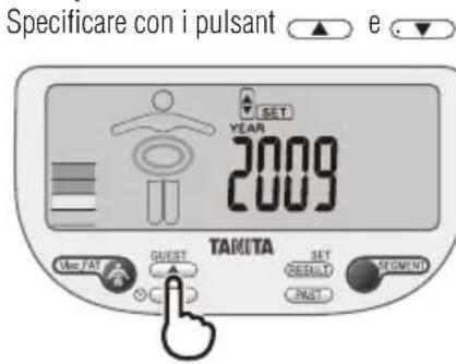 TANITA InnerScan V BC602 - Impostare l'anno - 1