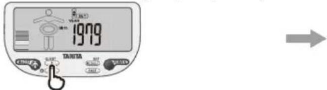TANITA InnerScan V BC602 - Impostare la data di nascita (Anno/Mese/Giorno) - 1