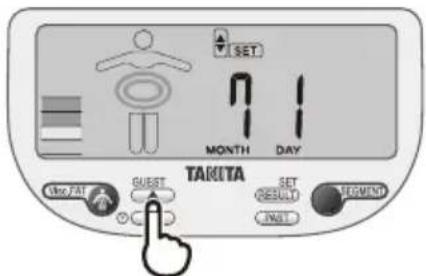 TANITA InnerScan V BC602 - Entrez l'année - 1