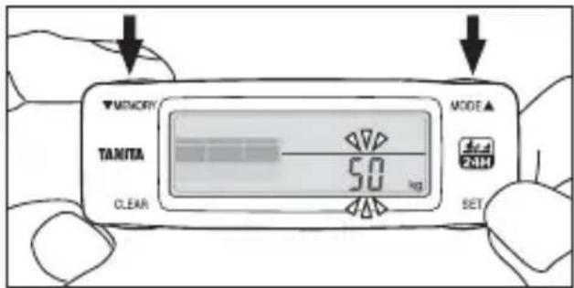 TANITA AM120E - Uw gewicht instellen - 3