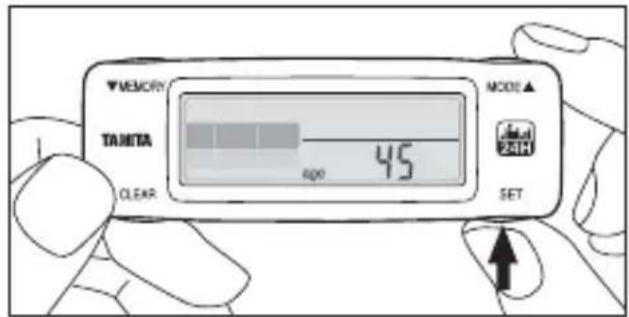 TANITA AM120E - Programmer votre âge - 4