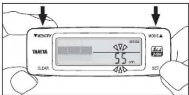 TANITA AM120E - Impostazione della lunghezza passo - 4