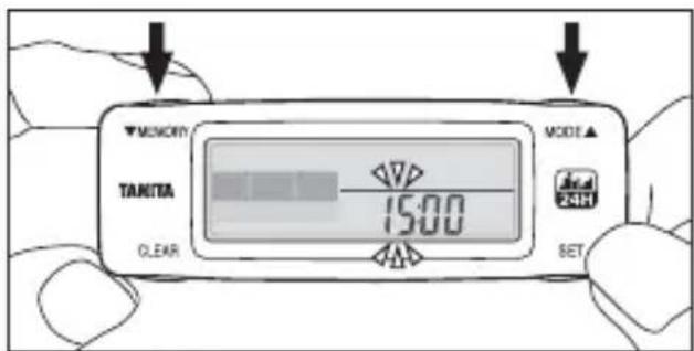 TANITA AM120E - 1) When batteries are inserted, the [hour] value flashes. - 1
