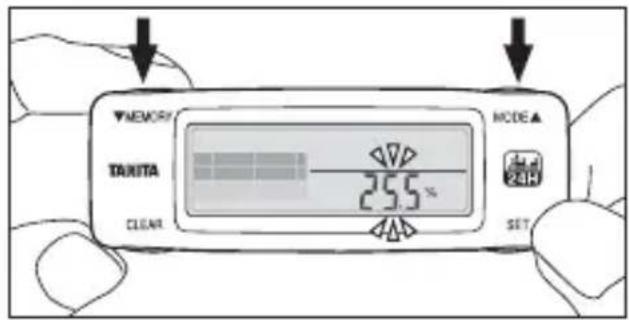 TANITA AM120E - Impostazione della percentuale di grasso corporeo - 3