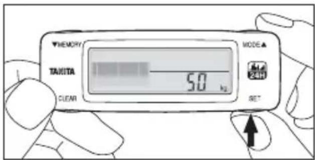TANITA AM120E - Impostazione del peso - 4