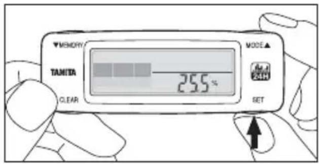 TANITA AM120E - Uw lichaamsvetpercentage instellen - 4