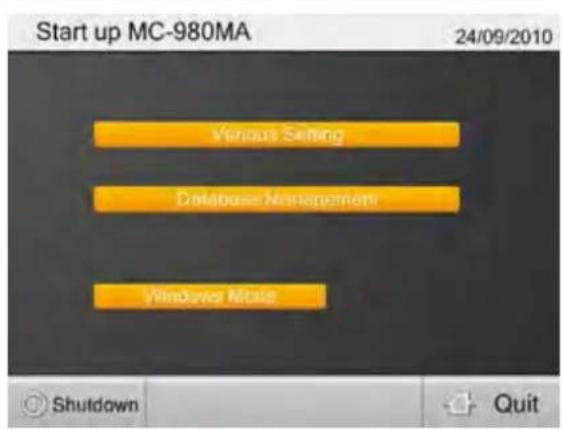 TANITA MC980MA - Sélectionner le menu de réglages - 1