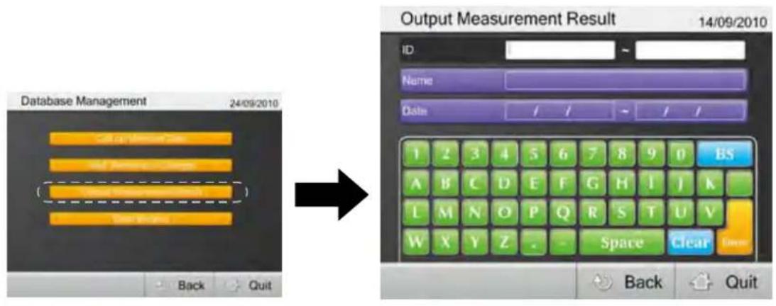 TANITA MC980MA - Sélectionner "output measurement result - 1
