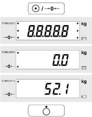 STABLISHED 8.8888 kg →0← STABLISHED 0.0 kg →0← STABLISHED 52.1 kg →0←