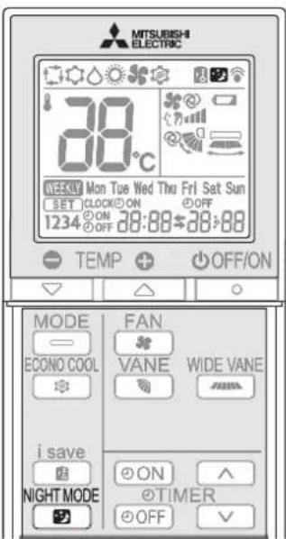 MITSUBISHI MSZAP20VG - FUNZIONAMENTO IN MODALITA NIGHT (NOTTURNA) - 1