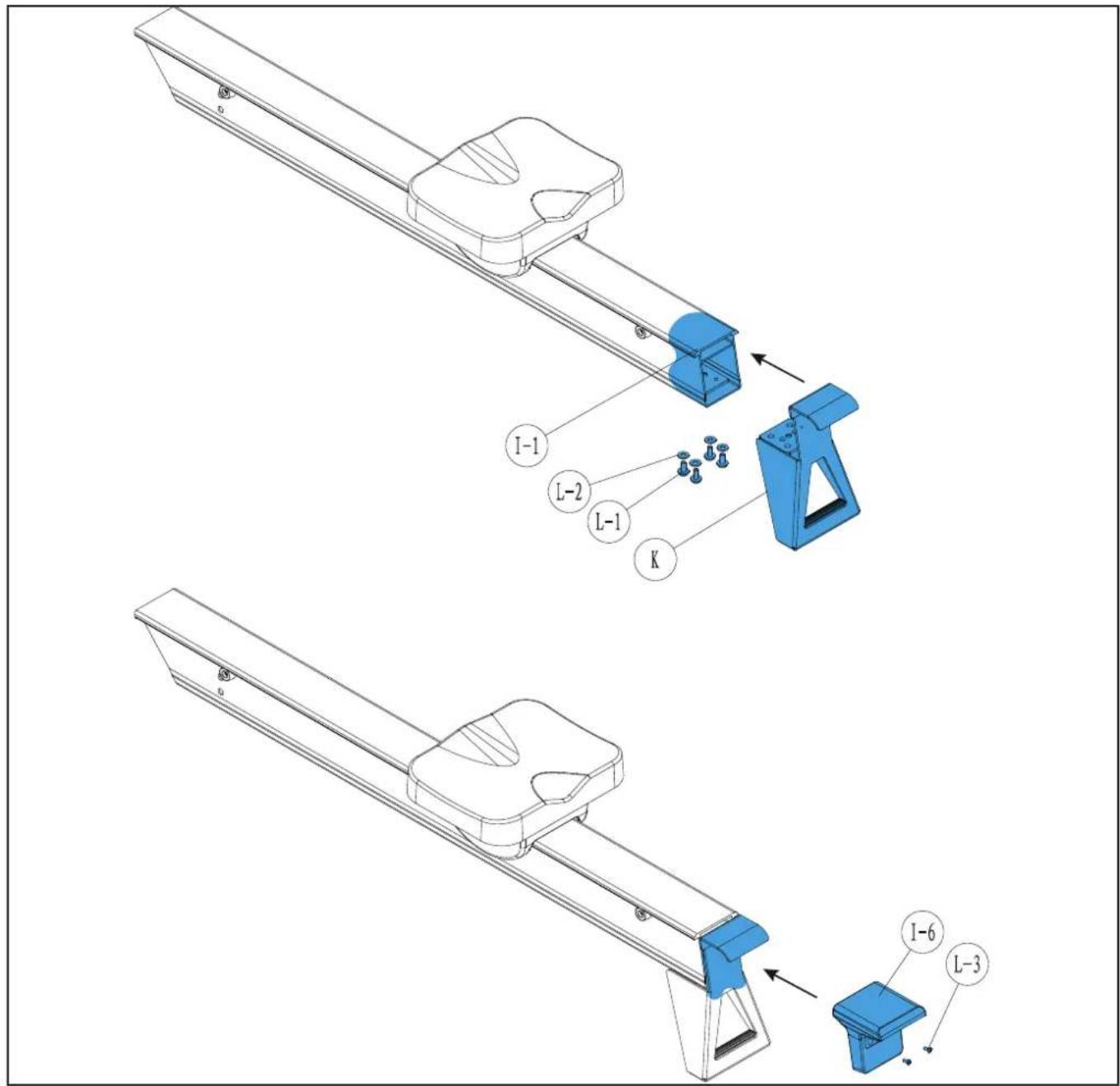 TUNTURI Endurance R80W - R-80 W Rower Single rail - 14