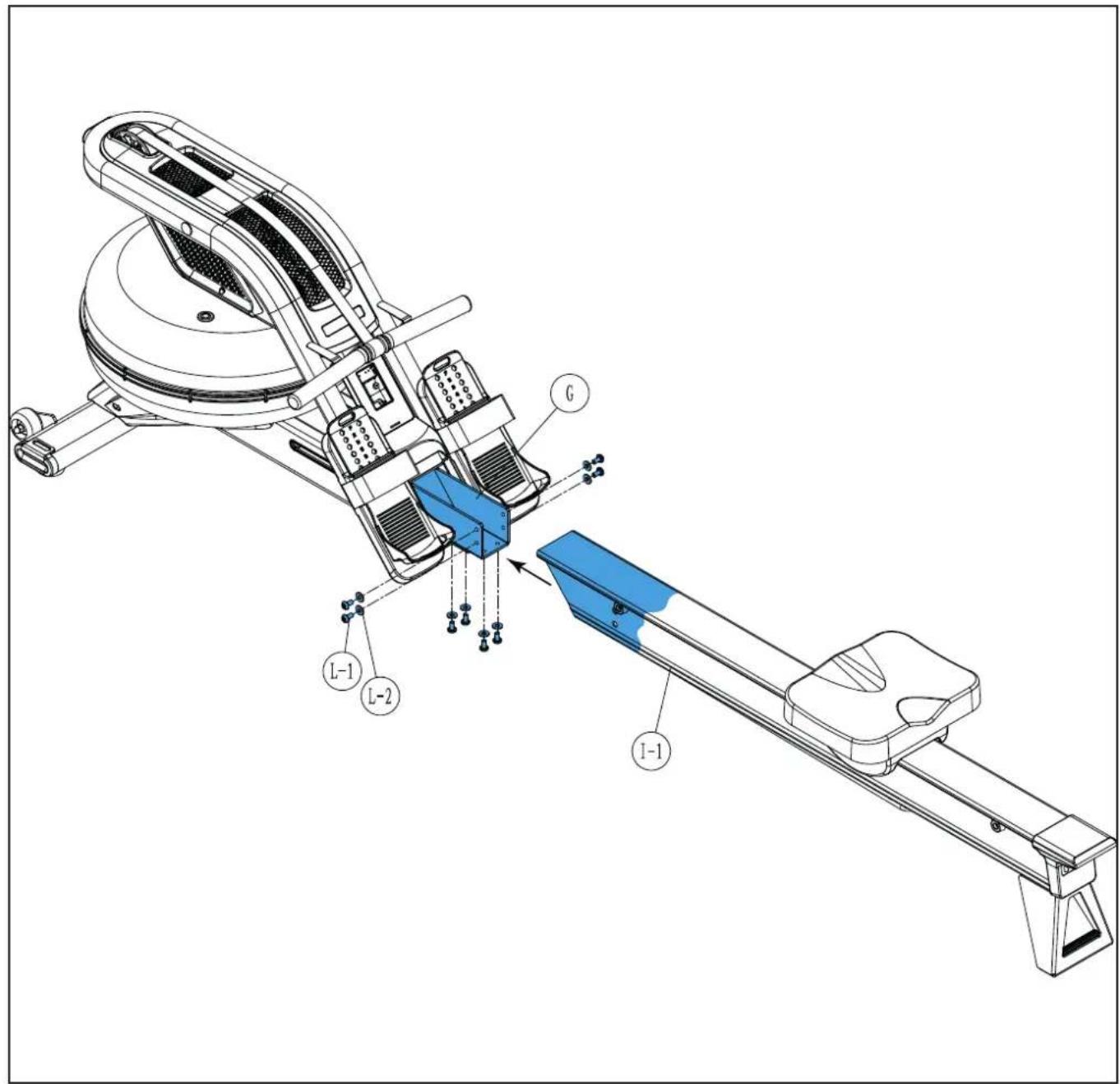 TUNTURI Endurance R80W - R-80 W Rower Single rail - 17
